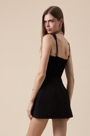 Square Neck Plain Mini Dress