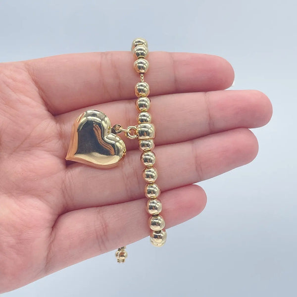 18k Gold Filled Adjustable Gold Beaded Bracelet