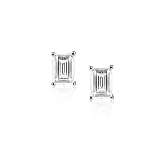 Katie Emerald Cut Stud Earrings