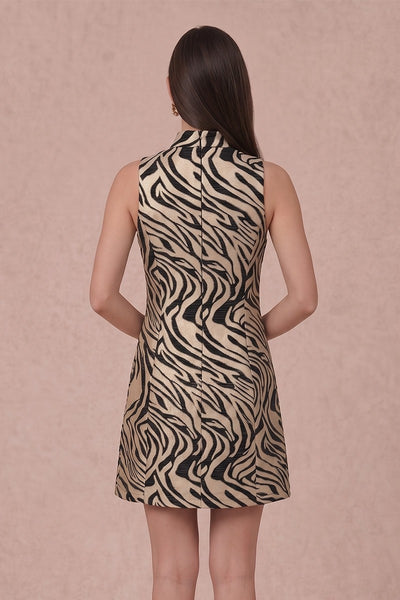 Tiger Metallic Jacquard Mini Dress