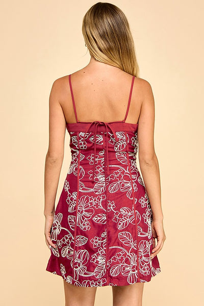 Embroidery Fit & Flare Mini Dress