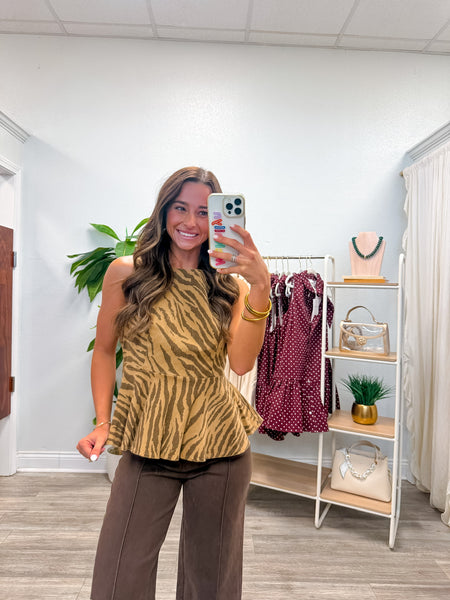 Tiger Print Sleeveless Top