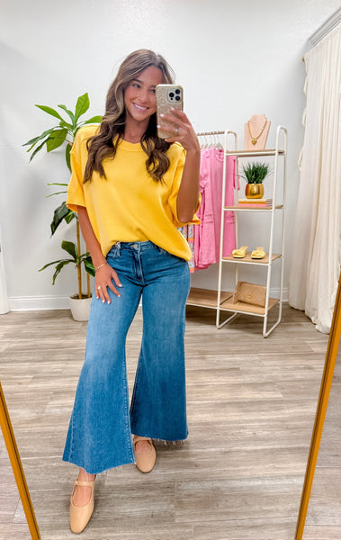 Raw Edge Accent Sweater Top