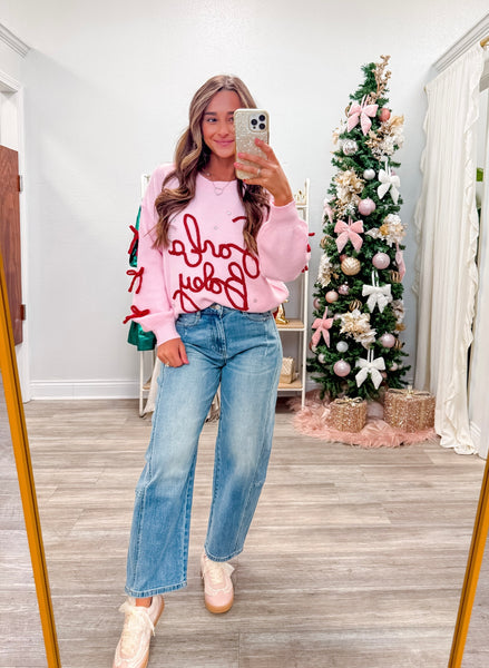 Round Neck Long Sleeve Knit Sweater