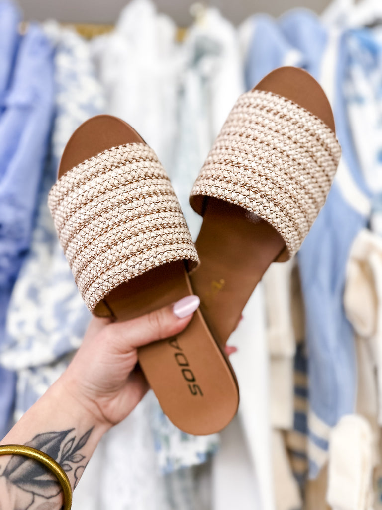 Soda Fate Bold Raffia Sandal