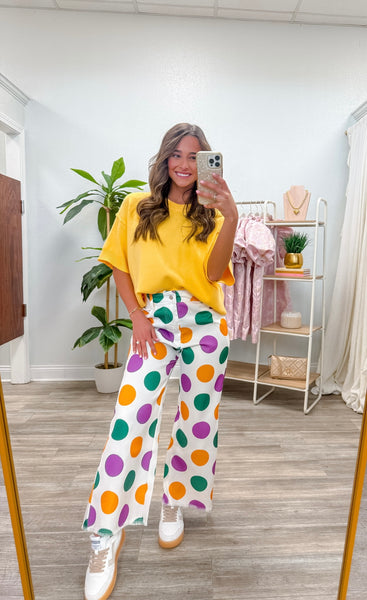 Mardi Gras Polka Dots Trousers Pants