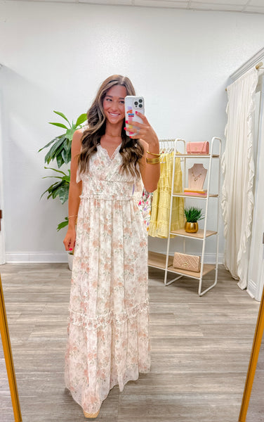 Floral Shoulder Strap Midi Dress