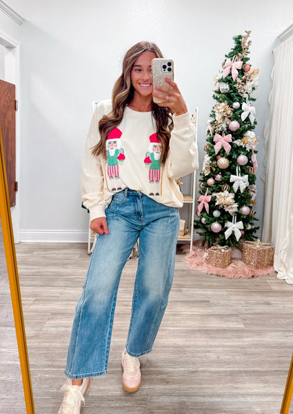 Embroidery Christmas Nutcracker Sweatshirt