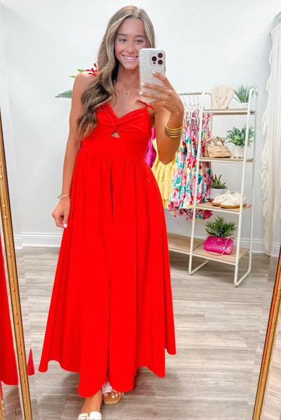 Solid Twist Front Top Pullover Midi Dress