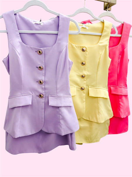 Square Neck Sleeveless Crepe Romper Dress
