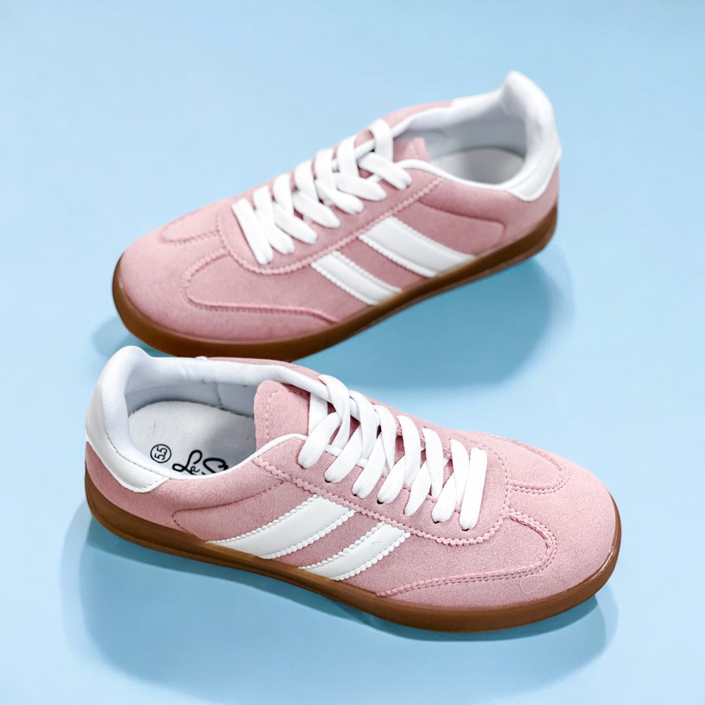 Roxie Striped Suede Low Top Sneaker