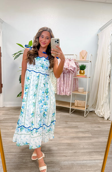 Floral Print Sleeveless Midi Dress