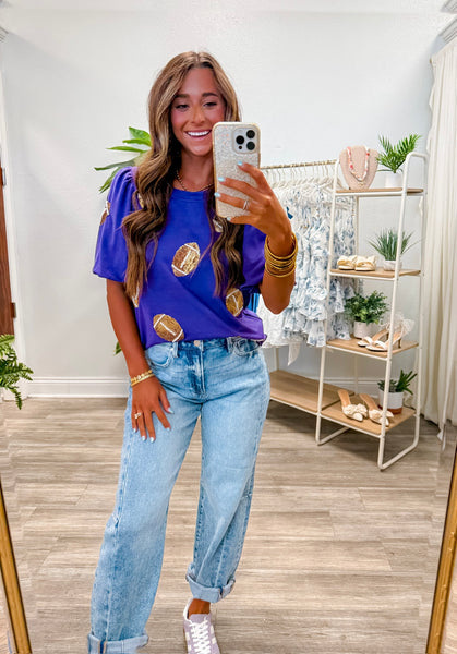 Women's Tina Sequins Football Top