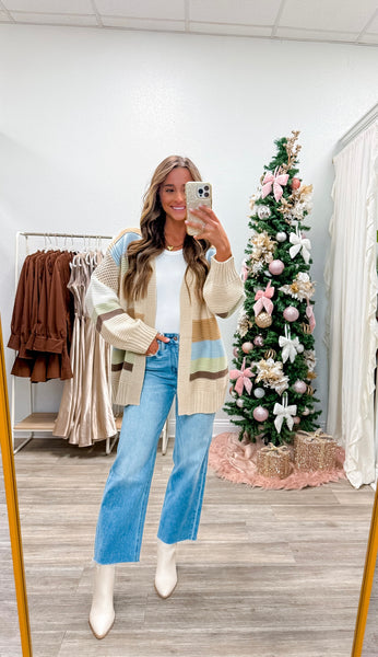 Multicolor Textured Open Front Cardigan