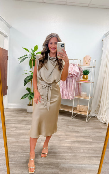 Cowl Neck Midi Dress