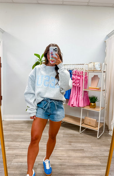 Jesus Applique Stripe Patch Sweatshirt
