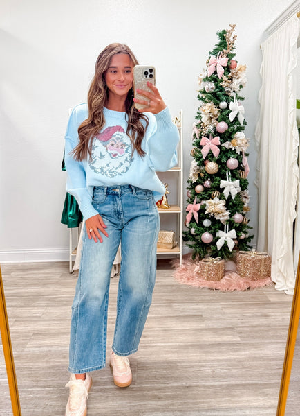 Santa Christmas Embroidery Sweater