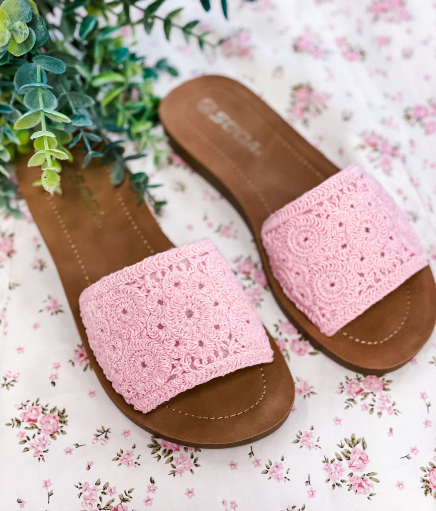 Soda Imelda Crochet Strap Sandal
