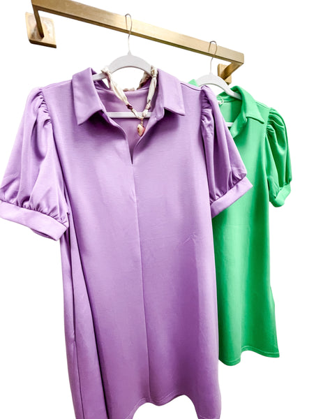 Jersey Collar Dress With Pockets