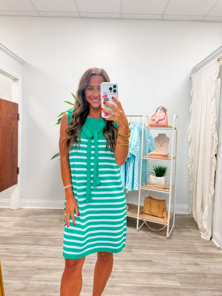 Striped Sleeveless Mini Dress