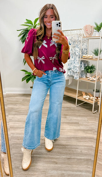 Women's Tina Sequins Bows Top