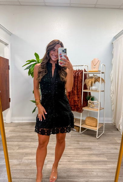Floral High Neck Sleeveless Mini Dress