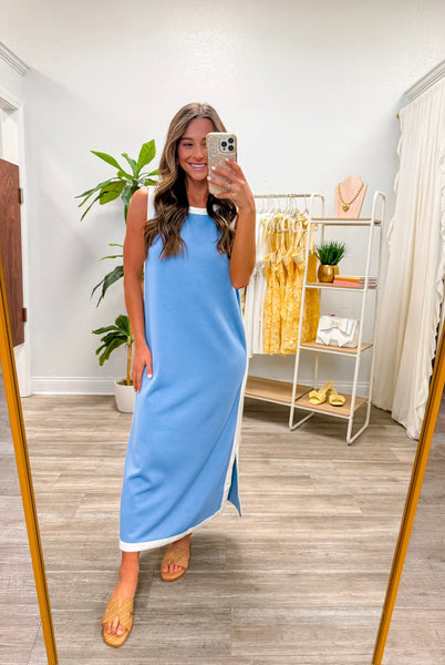 Solid Sleeveless Midi Dress