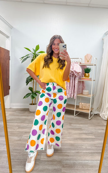 Mardi Gras Polka Dots Trousers Pants