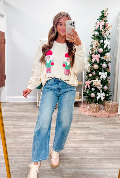 Embroidery Christmas Nutcracker Sweatshirt