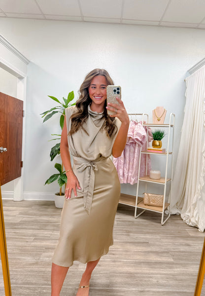 Cowl Neck Midi Dress