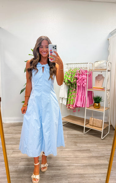Keyhole Knotted Midi Dress