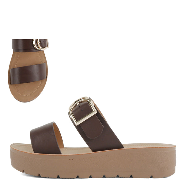 Soda Candor Double Strap Platform Sandal