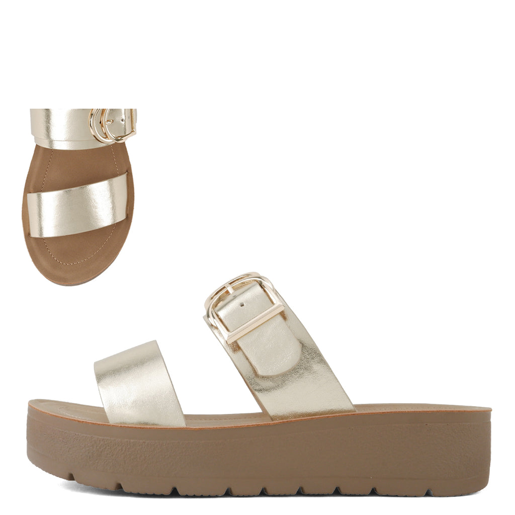 Soda Candor Double Strap Platform Sandal