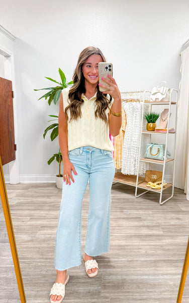 Sleeveless Button Up Sweater Vest