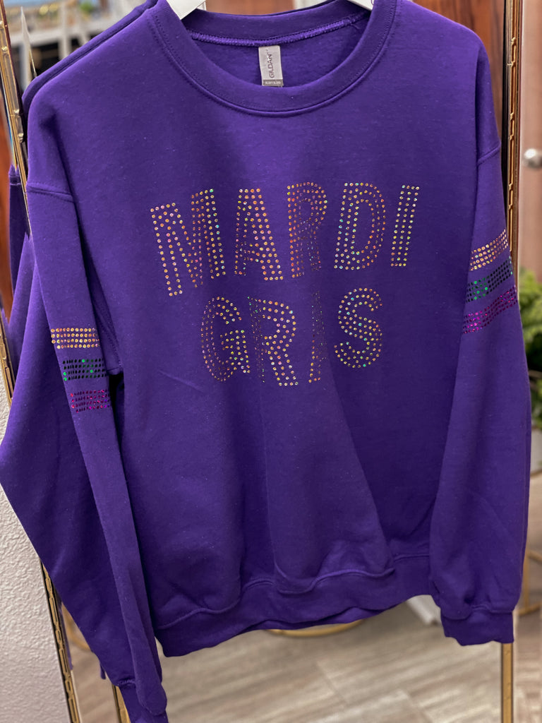 Mardi Gras Spangle Fleece Sweatshirt