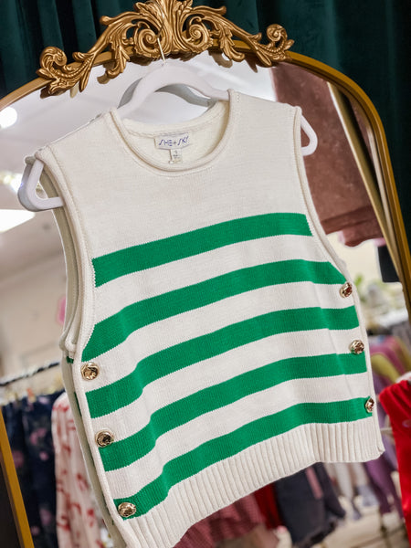 Sleeveless Stripe Sweater Top