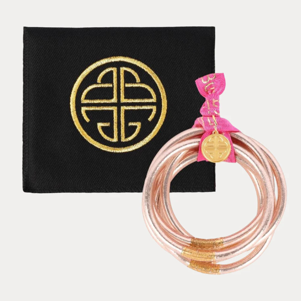 BuDahGirl Champagne Serenity Prayer Bangles (Set of 3)