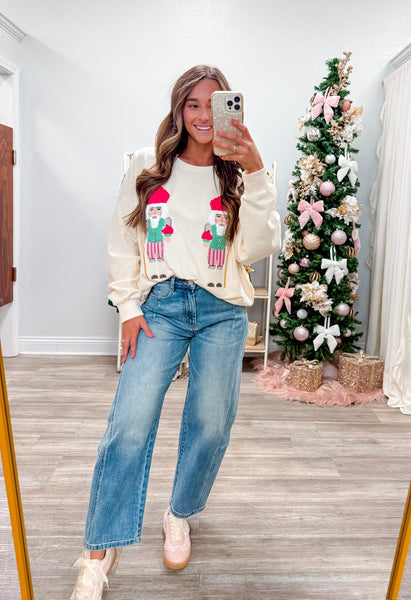 Embroidery Christmas Nutcracker Sweatshirt