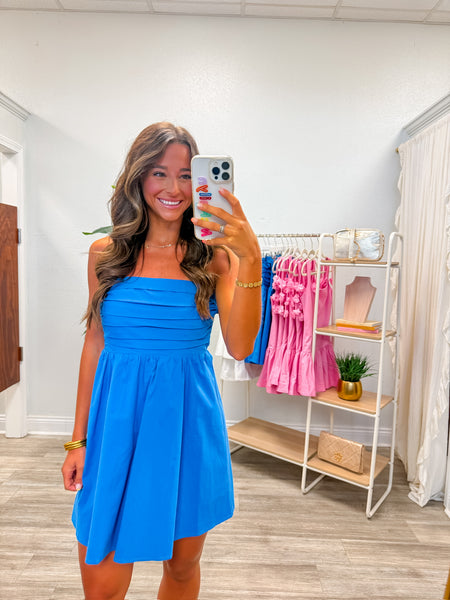 Ruched Top Tube Mini Dress