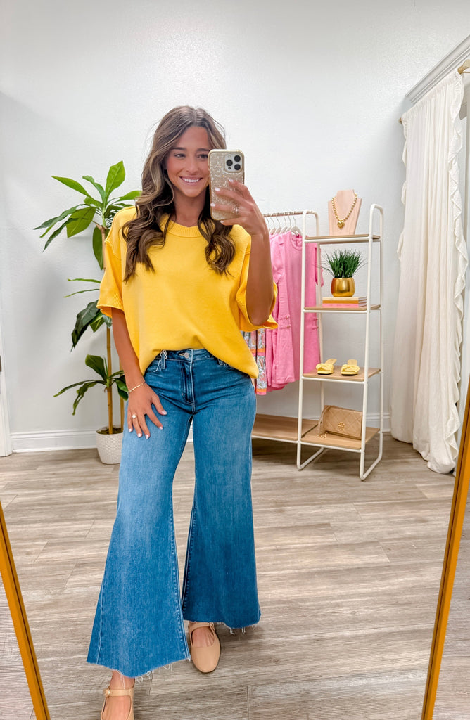 Raw Edge Accent Sweater Top