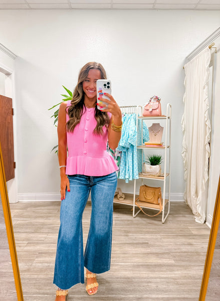 Sleeveless Peplum Knit Top