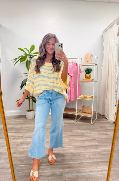 Stripe Sweater W/ Drop Shoulders