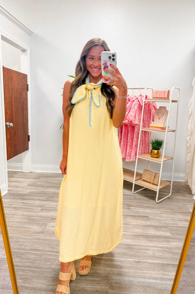 Solid Sleeveless Midi Dress