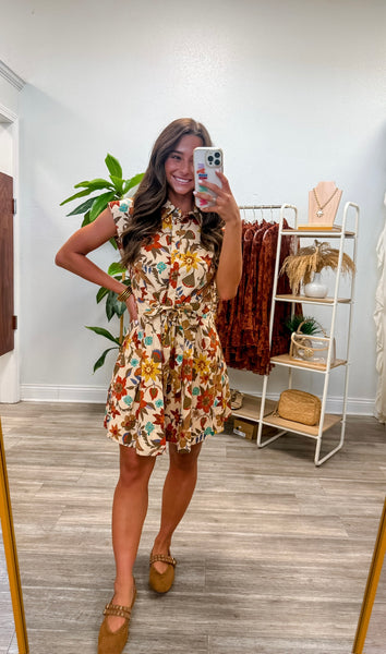 Floral Sleeveless Mini Dress