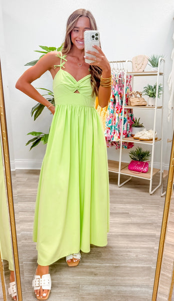 Solid Twist Front Top Pullover Midi Dress