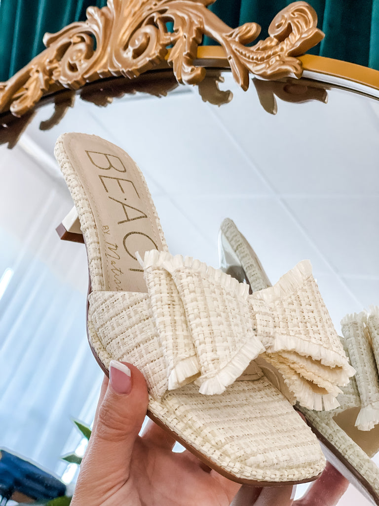 Matisse Penelope Raffia Bow Kitten Heel