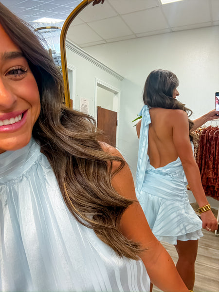 Halter Tie Neck Mini Dress