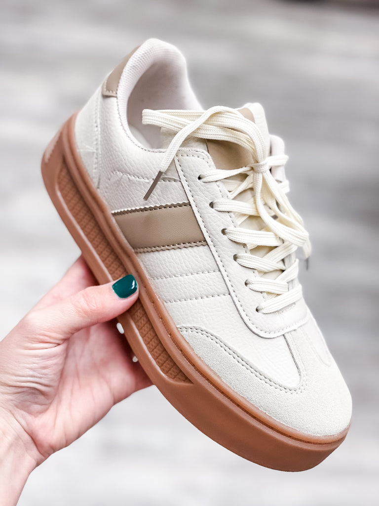 Faux Leather & Suede Platform Sneaker