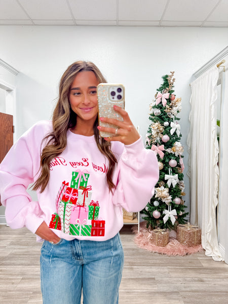 Merry Every Thing Embroidery Sweatshirt