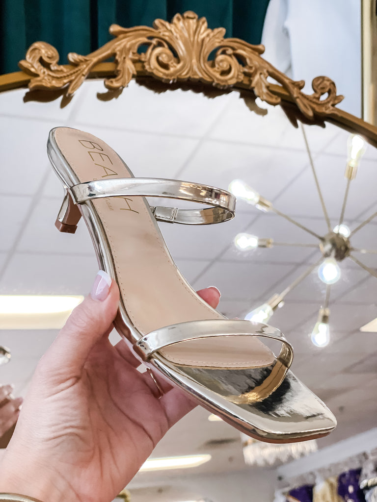 Matisse Jeanne Metallic Strappy Kitten Heel